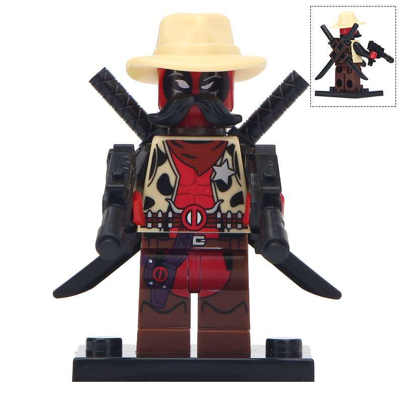 MG0115 Marvel Anti Hero cowboy Deadpool Action Figure Building Blocks Kids Toys