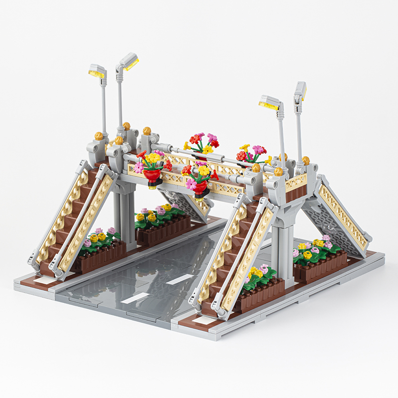 MOC0068 City Street View Series Flyover Road Flowerbed Accessories Ornament Building Blocks Bricks Kids Toys for Children Gift MOC Parts