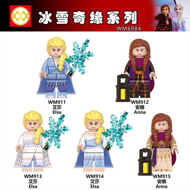 WM6084 Frozen 2 Anna Elsa Queen Building Blocks Bricks Action Figures Gifts For Children Toys