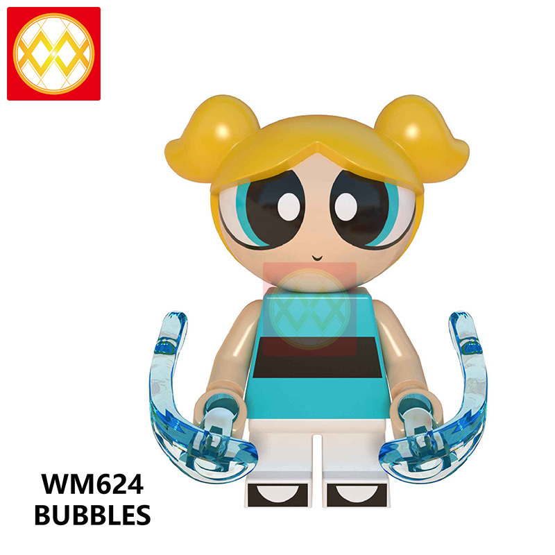 WM6051 The Powerpuffs Girls Building Blocks Buttercup Bubbles Blossom Cartoon Movie Dolls Christmas Gift For Children Toys