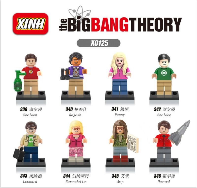 X0125 The Big Bang  TV Action Minifigure Shelton Rajesh Petunia Leonard Bernadesse Amy Howard Building Blocks Kids Toys