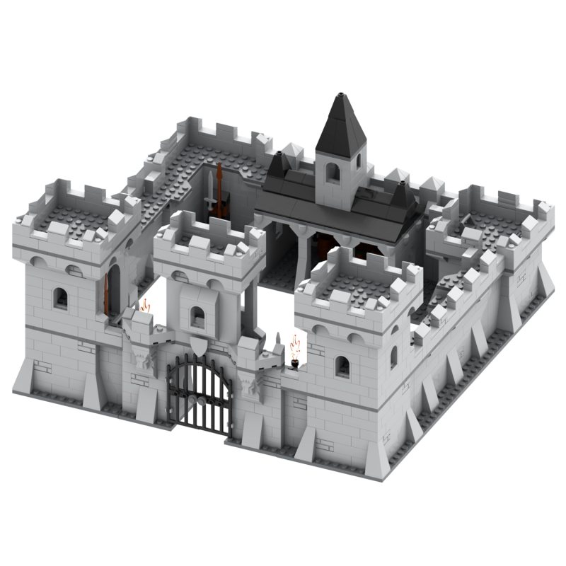 MOC5001 Military Series City Wall Castle Military Base Building Blocks Bricks Kids Toys for Children Gift MOC Parts