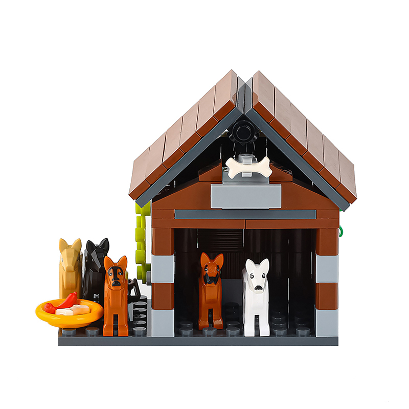MOC0025 Farm Series Doghouse Building Blocks Bricks Kids Toys for Children Gift MOC Parts