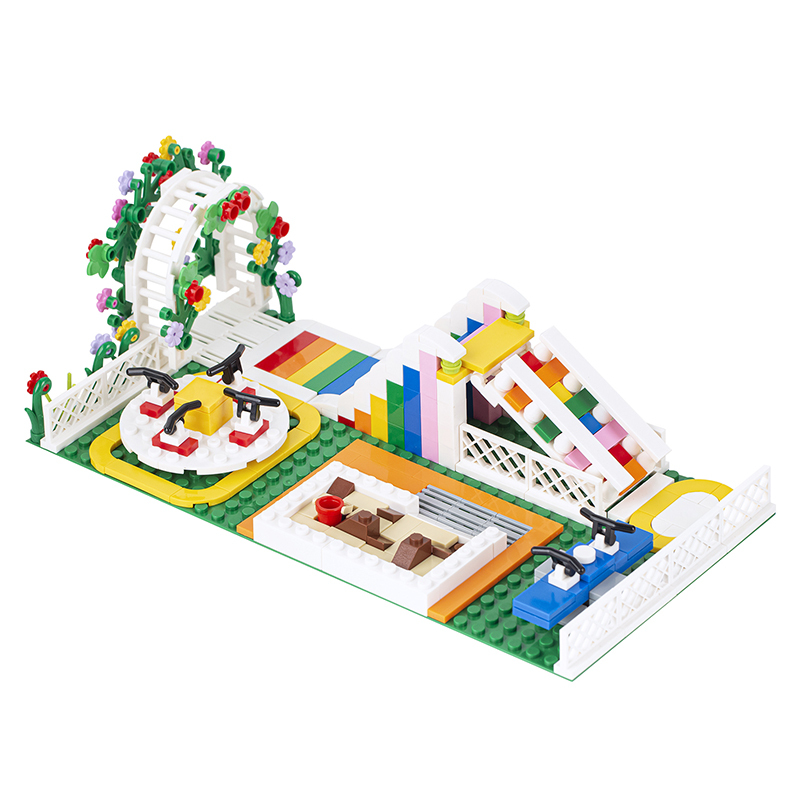 MOC4038 City Series Street View Children's Park Slide seesaw Building Blocks Bricks Kids Toys for Children Gift MOC Parts