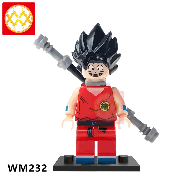 WM6029 Dragon Ball Orange Dress Yellow Hair Son Goku Building Blocks Figures Toys for Children