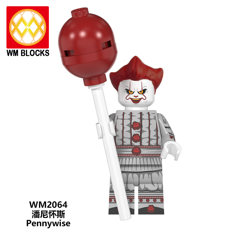 WM6102 Hot Halloween Jack Sally Pumpkin King Re-Animator Exorcist Hellraier Pennywise Action Figures Building Blocks Kids Toys