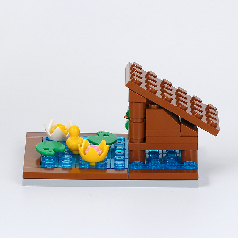 MOC0087 Farm Series Duck Shed Animal Pond Building Blocks Bricks Kids Toys for Children Gift MOC Parts