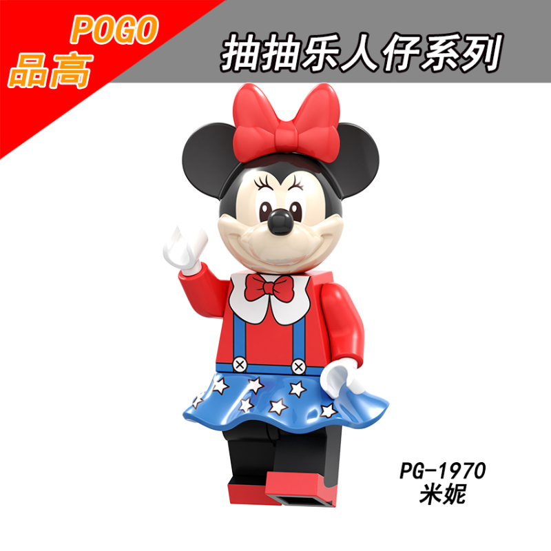 PG8225 Anime Cute Cartoon Toy Story Stitch Mickey Mouse Minnie Nutcracker Little Fairy Donald Duck Daisy Ariel Building Blocks Kids Toys