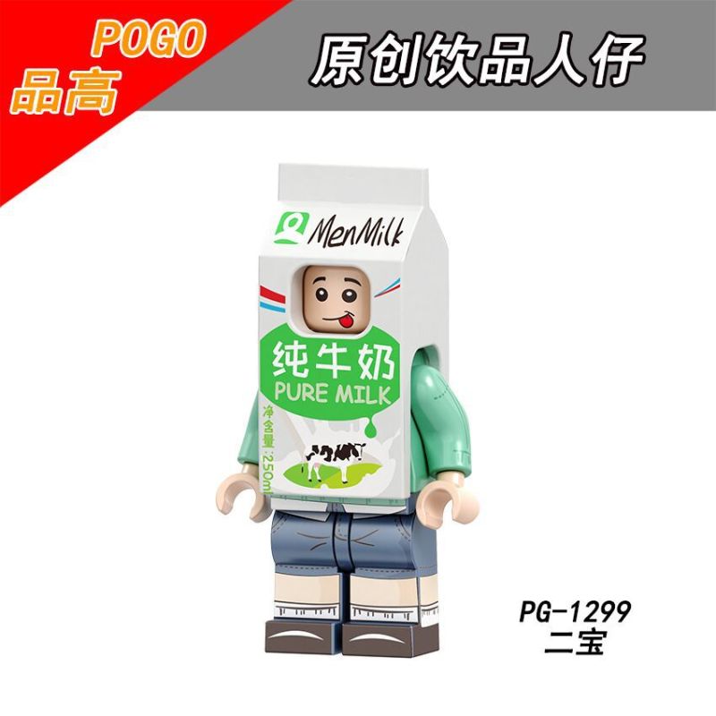 PG8134 Cartoon Drinks Series Pure Milk Sprite Fanta Cola Pepsi Action Figure Building Blocks Kids Toys