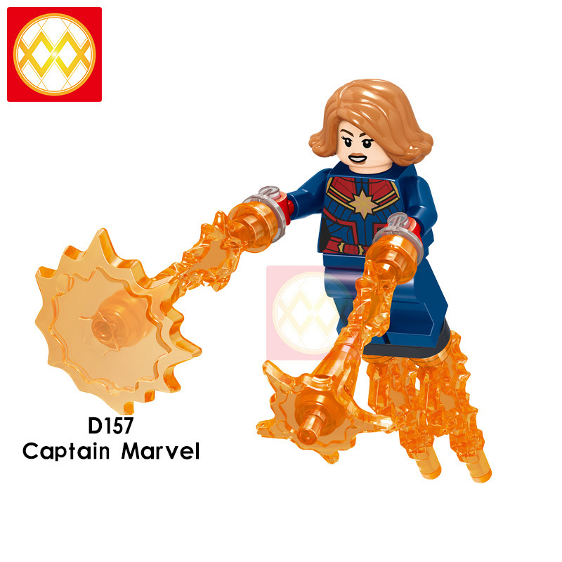 D157-164 The Avengers Captain Marve Nebula Thanos Outrider Chitauri Thor Hawkeye Rocket Building Blocks Kids Toys