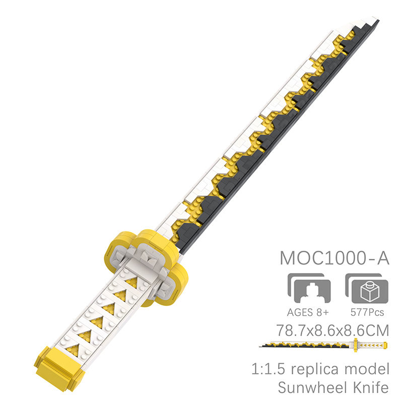 MOC1000 MOC1002 MOC1003 Demon Slayer Series Sun Wheel Knife Buildig Blocks Bricks Kids Toys for Children Gift MOC Parts