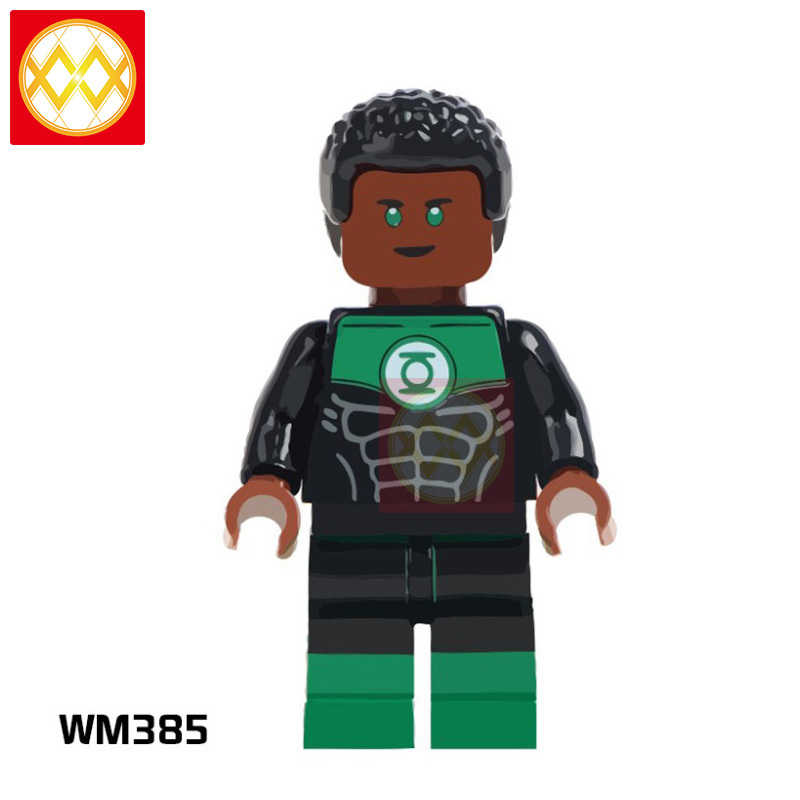 WM6013 Green Lantern Super Hero TOYS Red Lantern Poison Lvy Robin Lava Green Arrow Action Building Blocks Children Gifts