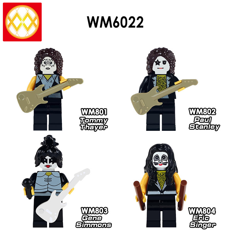 WM6022 Celebrity Tommy Thayer Paul Stanley Keene Simon Eric Higg Compatible Building Block Toys for Kids Educational Toys
