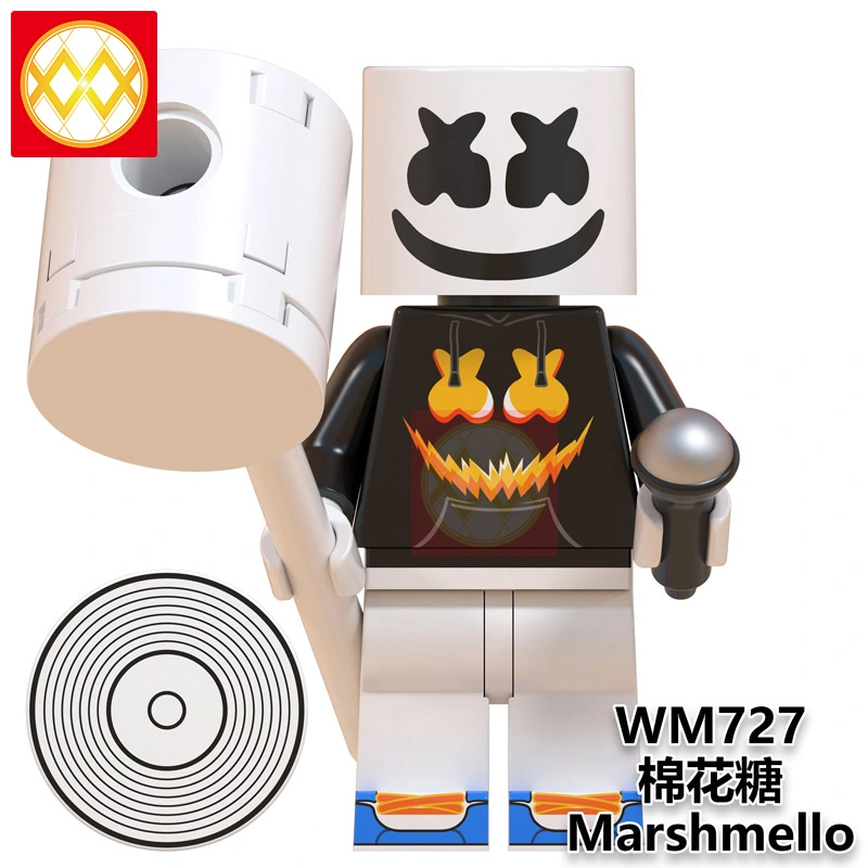 WM6064 Famous DJ Marshmellow AIM Agent Building Blocks Bricks DIY Model Action Figures Toys Collection For Children Gifts