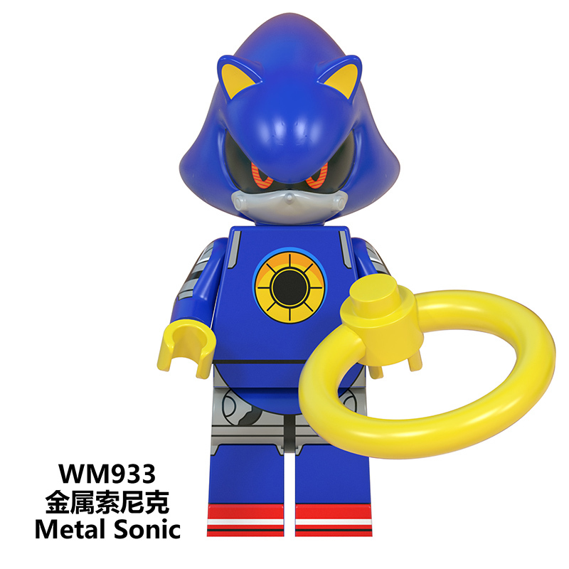 WM6086 Anime Cartoon Super Sonic Amy Rose Shadow Metal Sonic Nakkurusu Teirusu Silver Action Figures Building Blocks Kids Toys