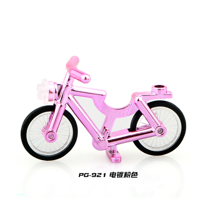 PG921 Electroplating pink bicycle Building Blocks Bricks Toys For Children