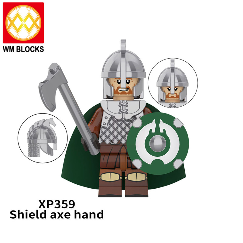 KT1046 Royal Axe Guard Sword and Shield Hand Royal Lance Guard Archer Shield Axe Royal Gun Guard Throwing Axe Dagger Building Blocks Kids Toys