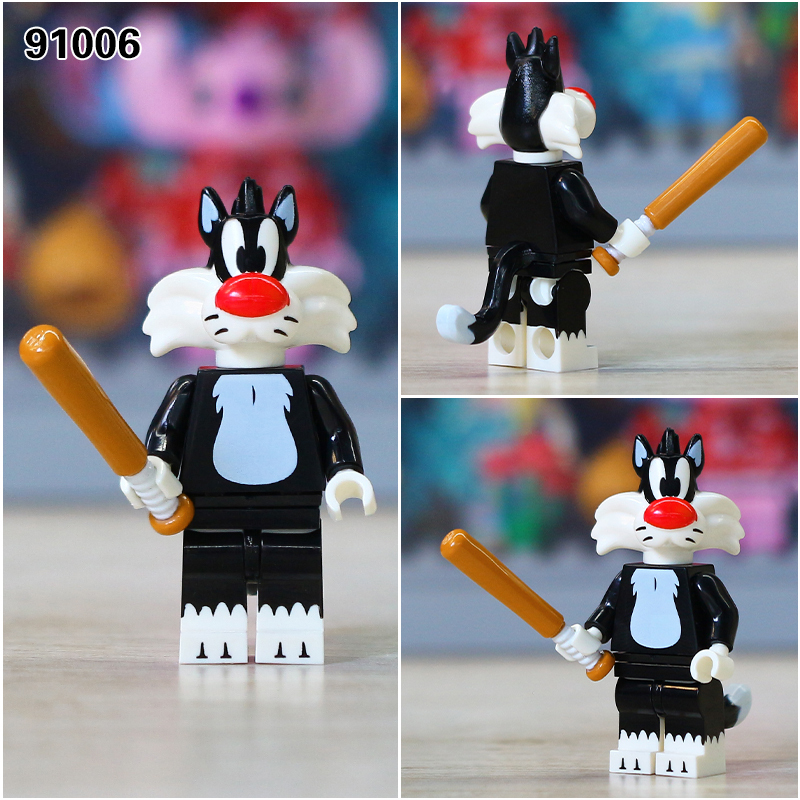 91001-91006 91007-91012 New Cartoon Anime Petunia Porky Pig Tasmanian Devil Mini Looney Tunes Mini Building Blocks Action Figures Kids Toys