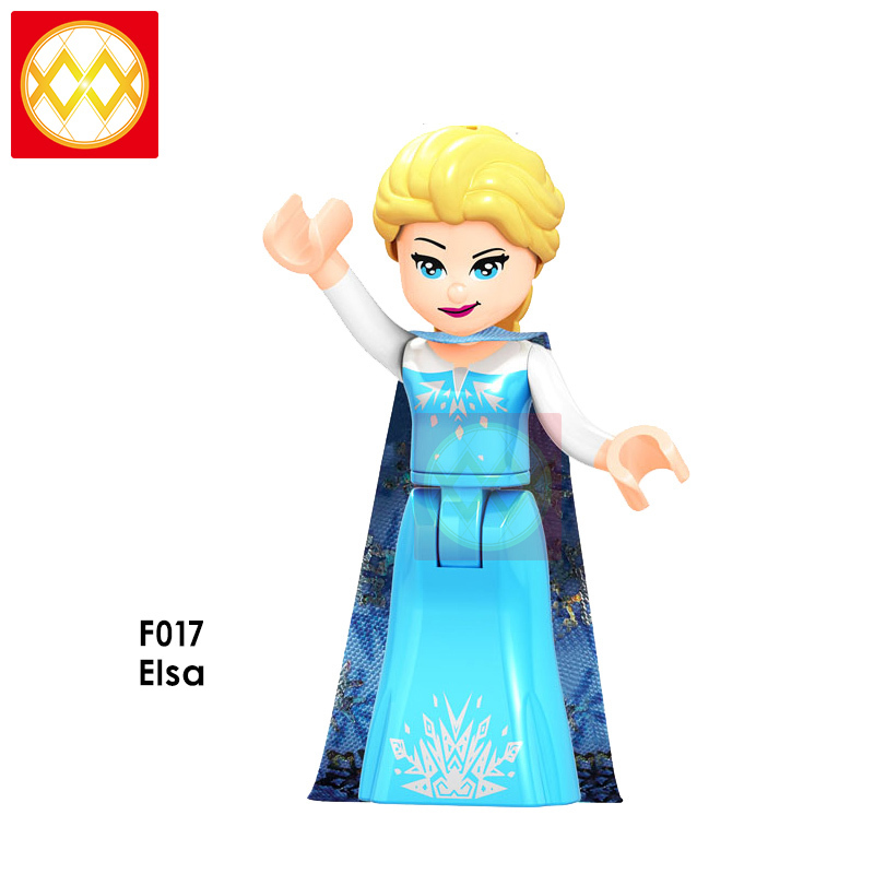 F010-017 Alana Ariel Cinderella Fairy Godmother Elsa Rapunzel Cinderella Elsa Building Blocks Kids Toys