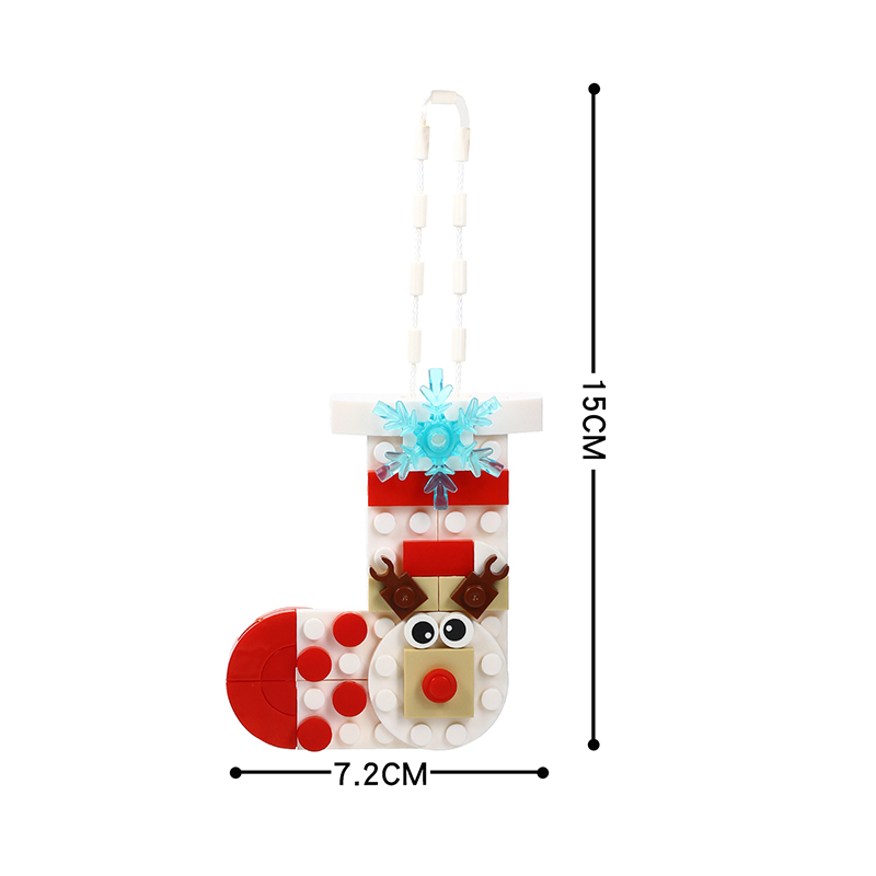 MOC1025 Christmas Series Sock Bricks Reindeer Patterned Model Compatible Accessories Building Blocks Kids Toys