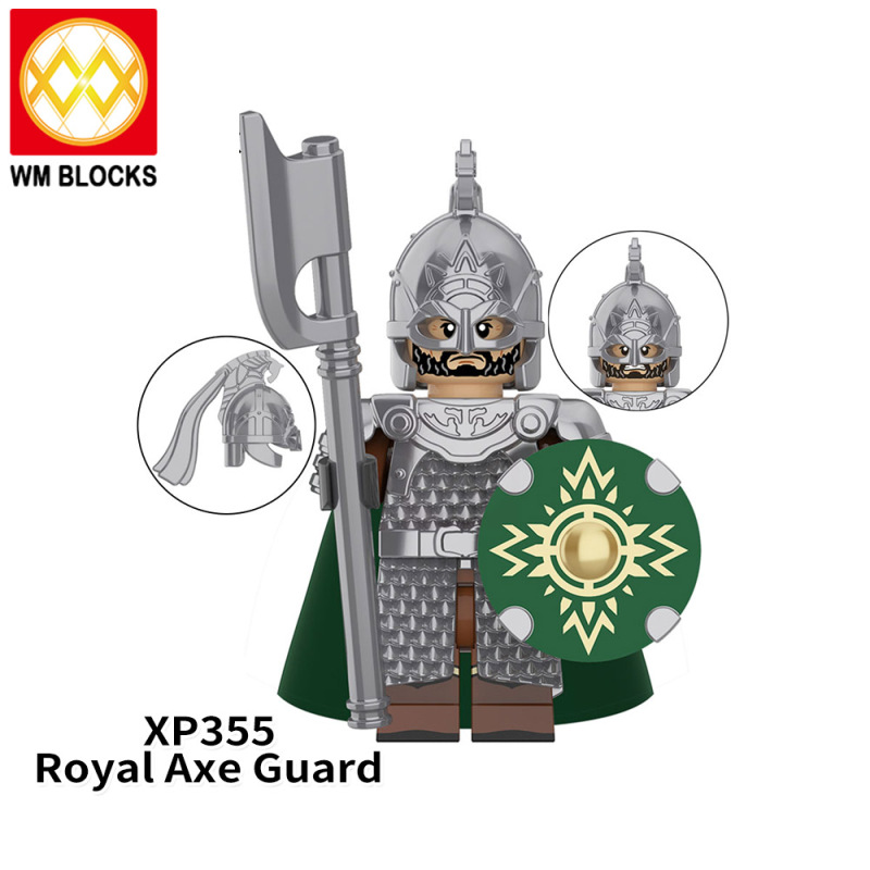 KT1046 Royal Axe Guard Sword and Shield Hand Royal Lance Guard Archer Shield Axe Royal Gun Guard Throwing Axe Dagger Building Blocks Kids Toys