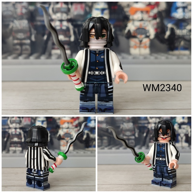 New WM2344-A WM6137 Kamado Tanjirou Demon Slayer sun blade Swordsman series of columns building blocks Figures Toy 2022 Hot Sale
