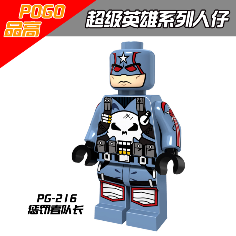 PG8058 Movie Super Hero Captain Boomerang Nightwing Piledriver Bulldozer Wolverine Punisher Action Figure Building Blocks Kids Toys