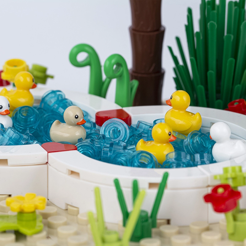 MOC0071 Farm Series Pond and Ducks Accessories Ornament Building Blocks Bricks Kids Toys for Children Gift MOC Parts