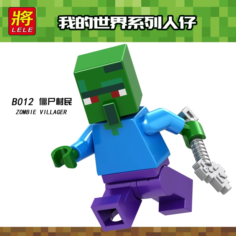 B009-016 VILLAGER SKEL ETOWWI THER SKELETON ZOMBIE VILLAGER WITCH SNOW GOLEM CHARGED CREEPER Building Blocks Kids Toys