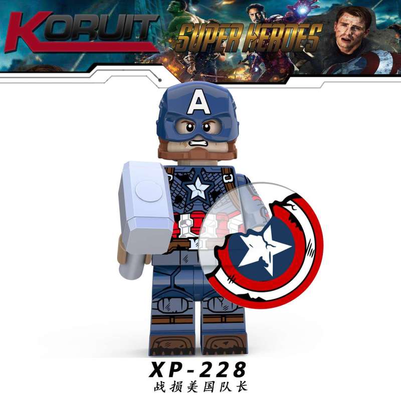 XP228 Super Heroes Captain America Steve Rogers Action Figure Building Blocks Kids Toys