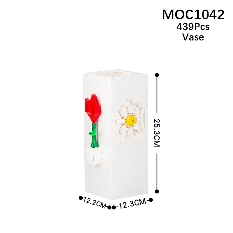 MOC1042 City Series Rose Sunflower Vase Building Blocks Bricks Kids Toys for Children Gift MOC Parts