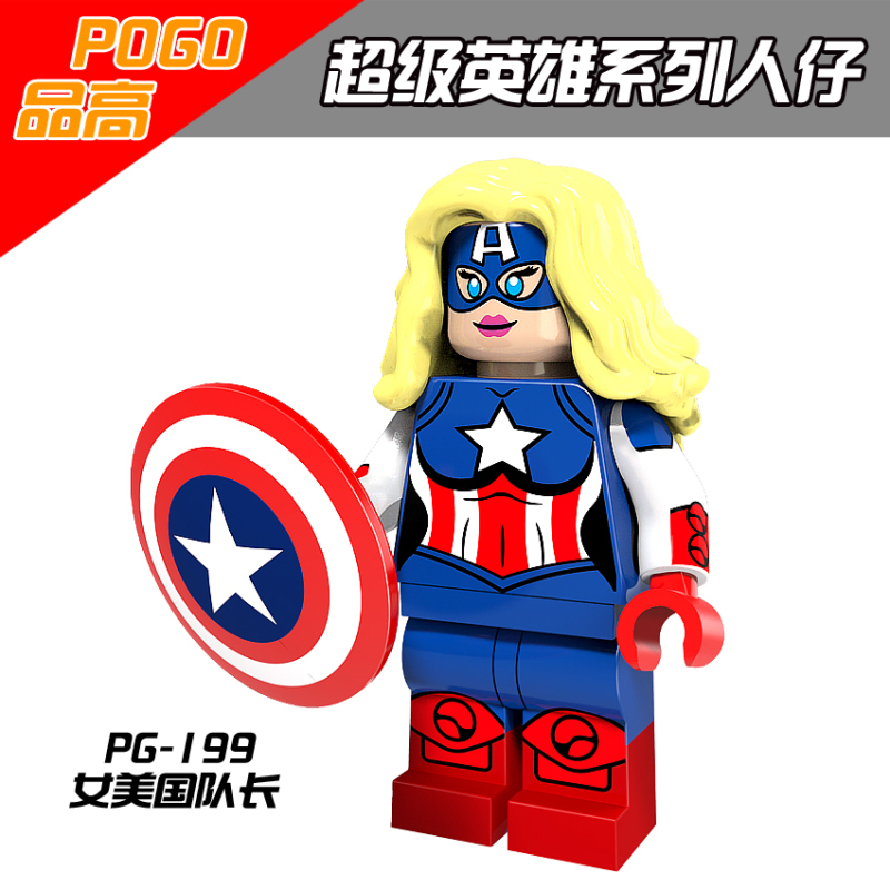 PG8056 Movie Super Hero Deadpool Cyclops Hyperion Azrael Batman Captain America Spider-Woman Atom Action Figure Building Blocks Kids Toys