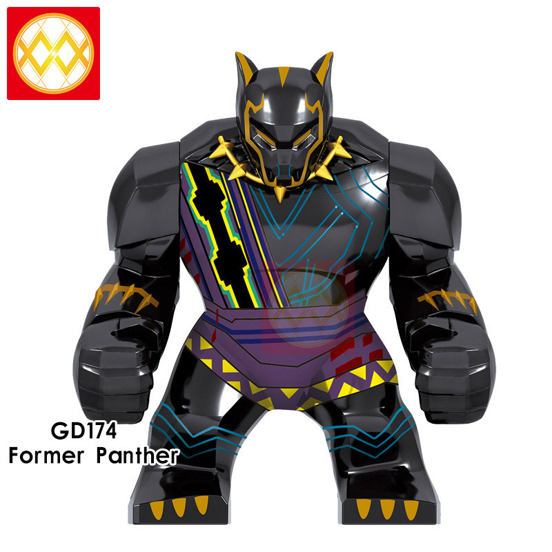 GD174-176 Black Panther Super hero Former Panther Vibration Gold Panther Building Blocks Kids Toys