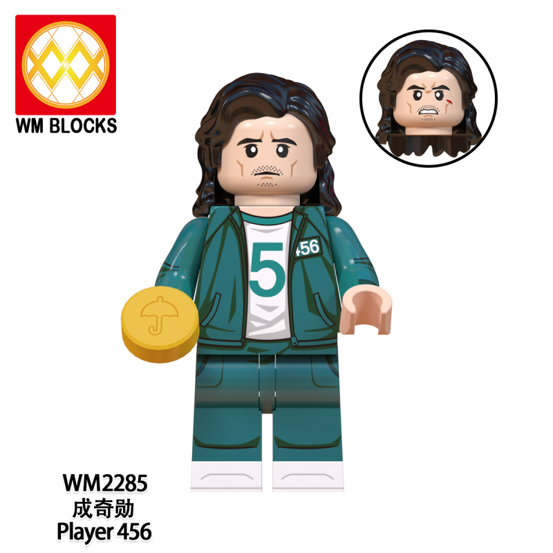 WM6131 Squid Game Building Block Korean TV Series 123 Wooden Man Pinball Game Mini Action Block Bricks Figure Toy KDL808