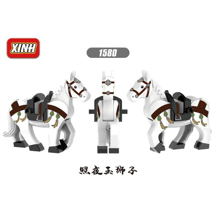 XH1580-1583 Photo Night Jade Lion, Red Rabbit, Dark Cloud and Snow, Lu Building Blocks Kids Toys