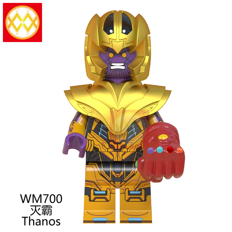 WM6061 Thanos Steven Rogers Bro Thor Pepper Captain Marvel Rocket Raccoon Stan Figures Super Heroes Building Blocks Kids Toys