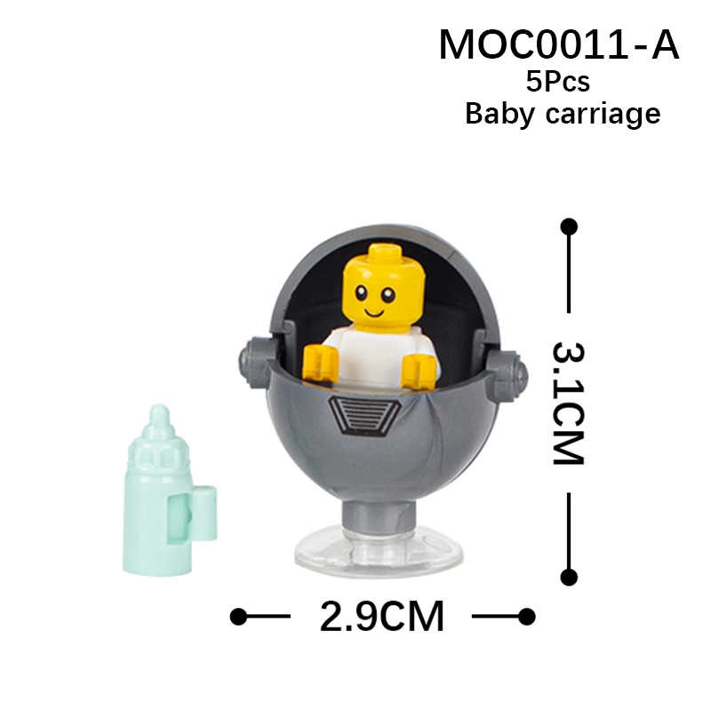 MOC0010-A MOC0011-A City Series Baby Carriage Set Building Blocks Bricks Kids Toys for Children Gift MOC Parts