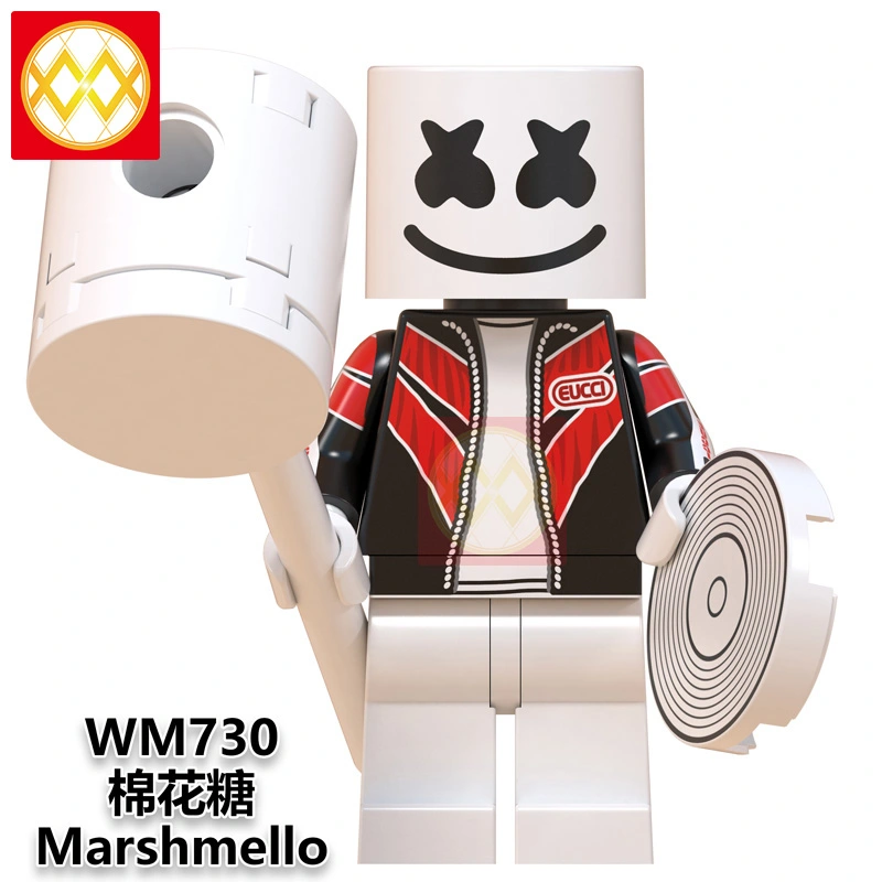 WM6064 Famous DJ Marshmellow AIM Agent Building Blocks Bricks DIY Model Action Figures Toys Collection For Children Gifts