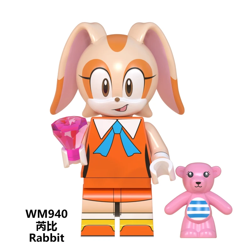 WM6087 New Sonic Cartoon Ray Cream the Rabbit Tikal Dr. Eggman Mini Action Model Building Block Figures Gift For Children Toys