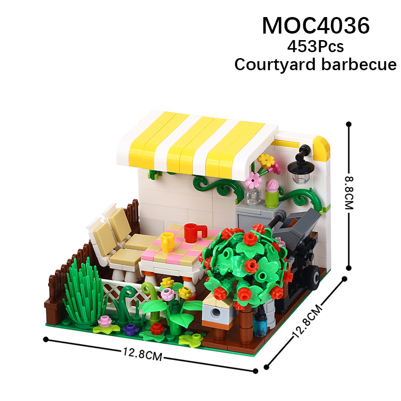 MOC4036 City Series Courtyard Barbecue Building Blocks Bricks Kids Toys for Children Gift MOC Parts