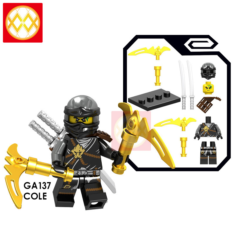 GA137-142 COLE PYTHOR YANG GOLDEN NINJA KAI ZANE Building Blocks Kids Toys