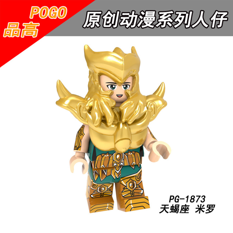 PG8213 Libra Tonghu Scorpio Milo Sagittarius Aiolos Capricorn Shura Aquarius Camus Pisces Abu Luoqiu Action Figures Building Blocks Kids Toys