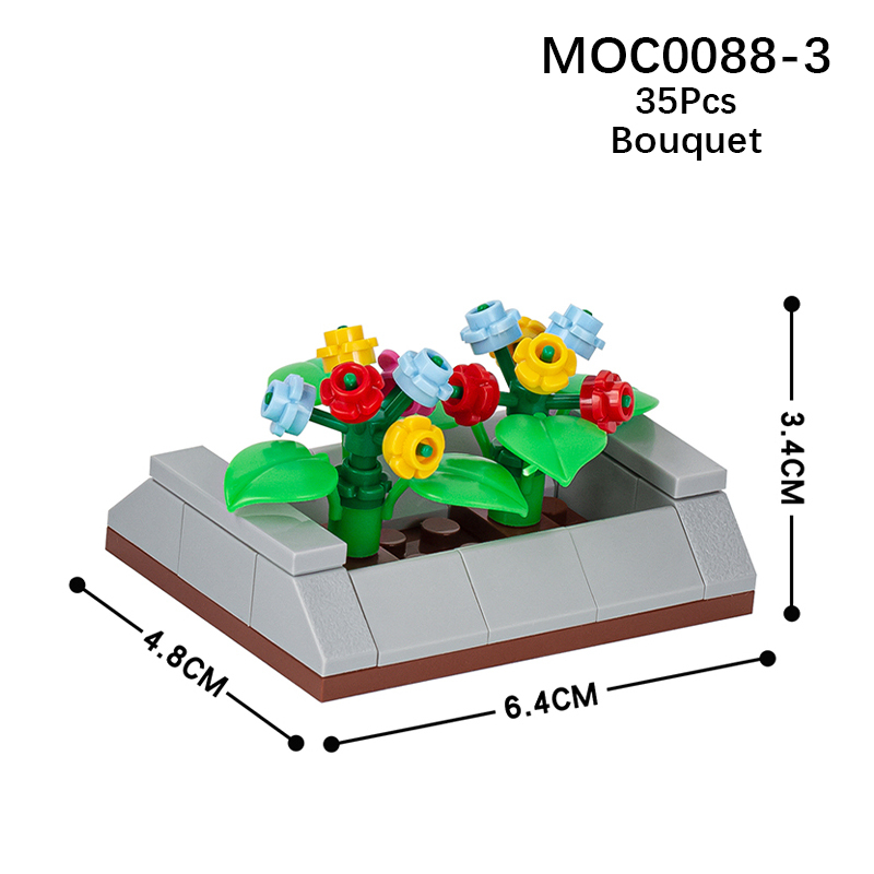 MOC0088 City Series Decoration Flowers Fruit and Vegetable Fields Building Blocks Bricks Kids Toys for Child