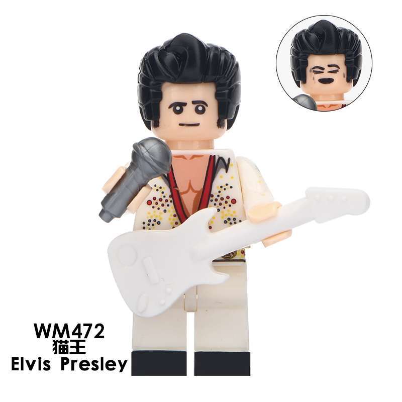 WM472 Celebrity Singer Elvis Presley The King Model Figure Building Blocks Kids Toys