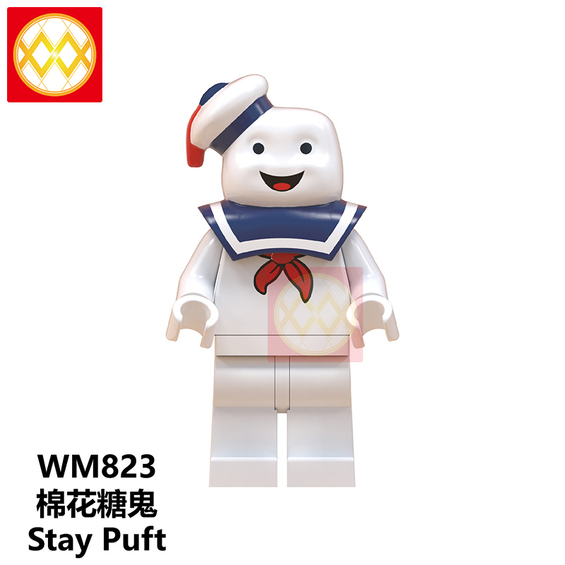 WM6049 Stitch ET Elliott Angie Gizmo Stay Puft Finn Stripe Cartoon Movie Series Collection Building Blocks Children Gift Toys