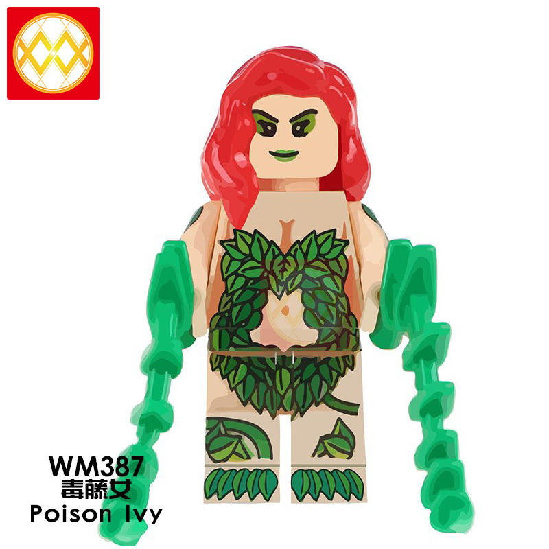 WM6013 Green Lantern Super Hero TOYS Red Lantern Poison Lvy Robin Lava Green Arrow Action Building Blocks Children Gifts