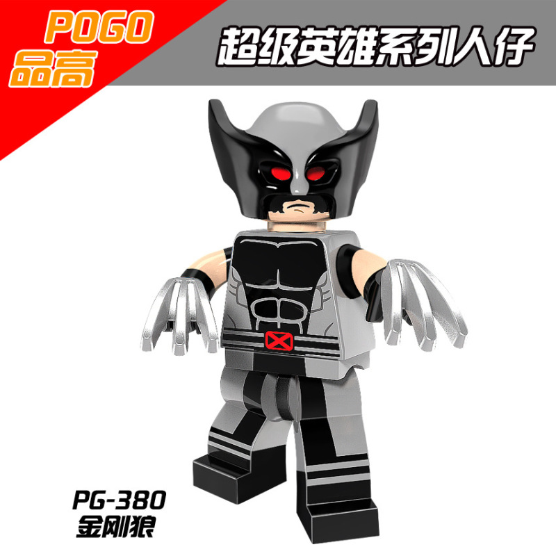 PG8093 Movie Series Super Hero Bane Wolverine Deadpool Captain America Batman Miss America Action Figure Building Blocks Kids Toys