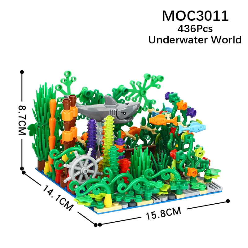 MOC3011 Underwater World Model Compatible Fish Plants Bricks Assembly Building Blocks Kids Toys