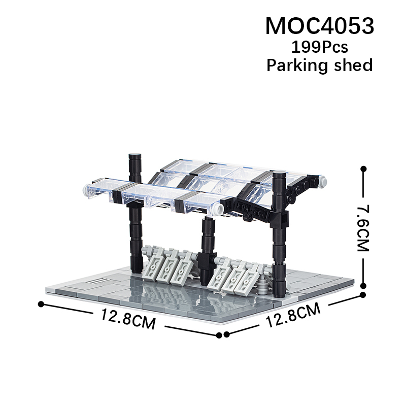 MOC4053 City series parking shed Building Blocks Bricks Kids Toys for Children Gift MOC Parts