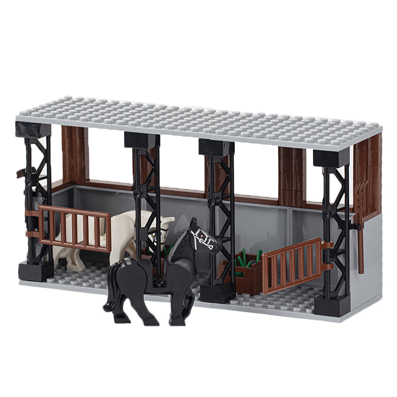 MOC0012 Farm Series Stable Horse Building Blocks Bricks Kids Toys for Children Gift MOC Parts